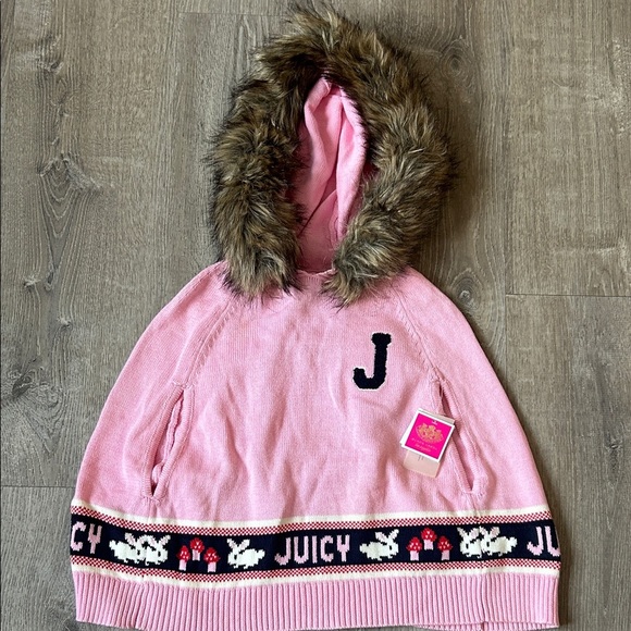 ✨ Justice courture hooded Poncho – Size 6/7 ✨ - Picture 2 of 4